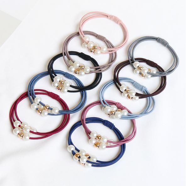 Chun Buộc tóc dây buộc tóc đính đá nhân tạo 3 dây Ulzzang