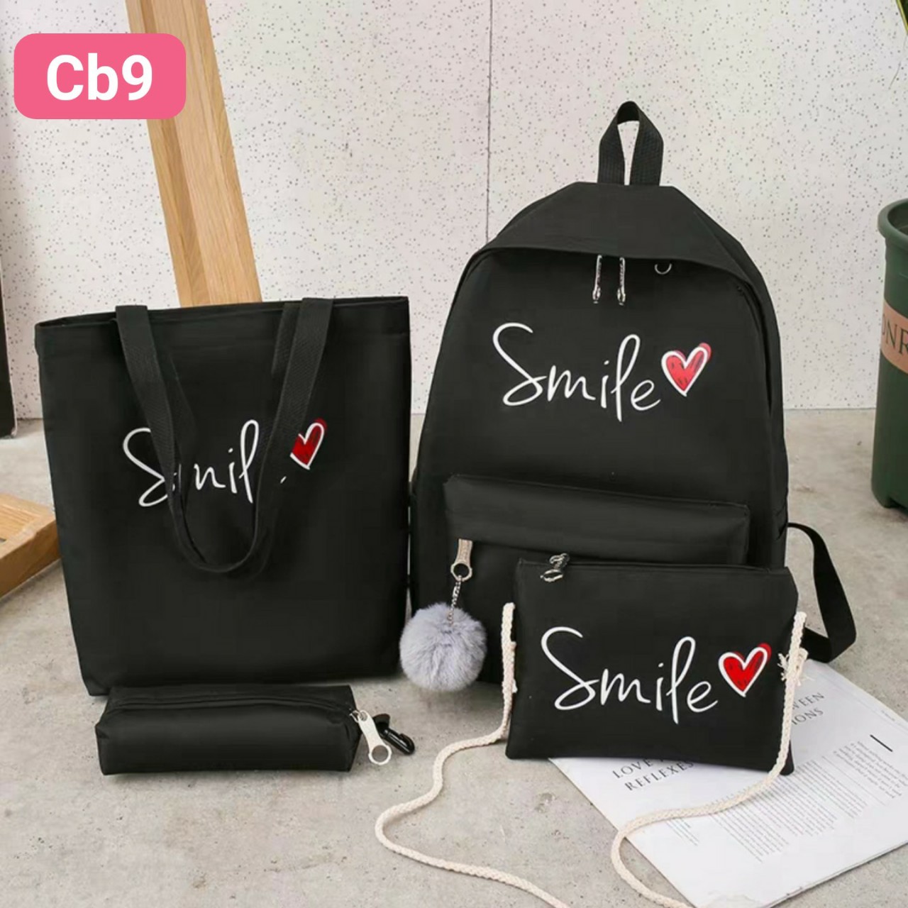 Set balo nữ 4 simle tình yêu cb9