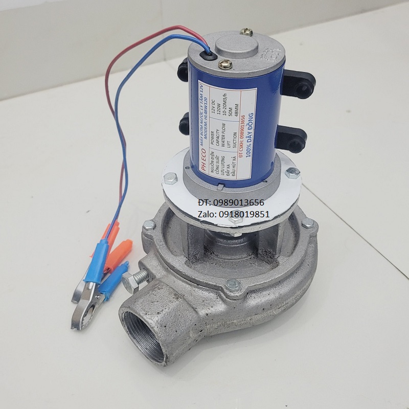 Máy bơm nước ly tâm ph48- 12v 120w bơm nước tưới, bơm tát đẩy xa phun mạnh
