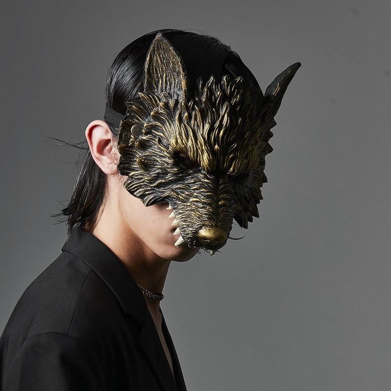 Ready Stock Cosplay Wolf Mask 3D Half Face Horror Head Masque Werewolf