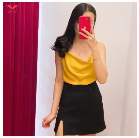 Áo hai Dây Lụa Cao Cấp Thiết Kế Cổ Đổ Phối Cùng Blazer Sang Chảnh N157