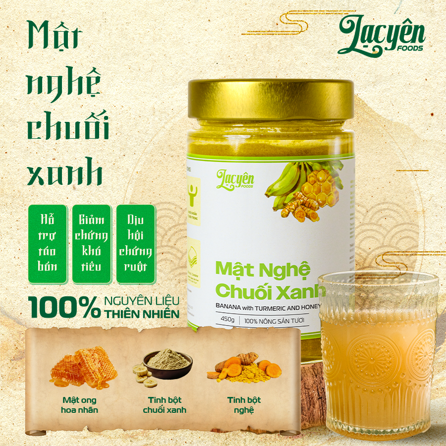 Mật Nghệ Chuối Xanh Lạc Yên Foods - Hỗ Trợ Vấn Đề Táo Bón, Vị Dễ Uống, Ngọt Thanh