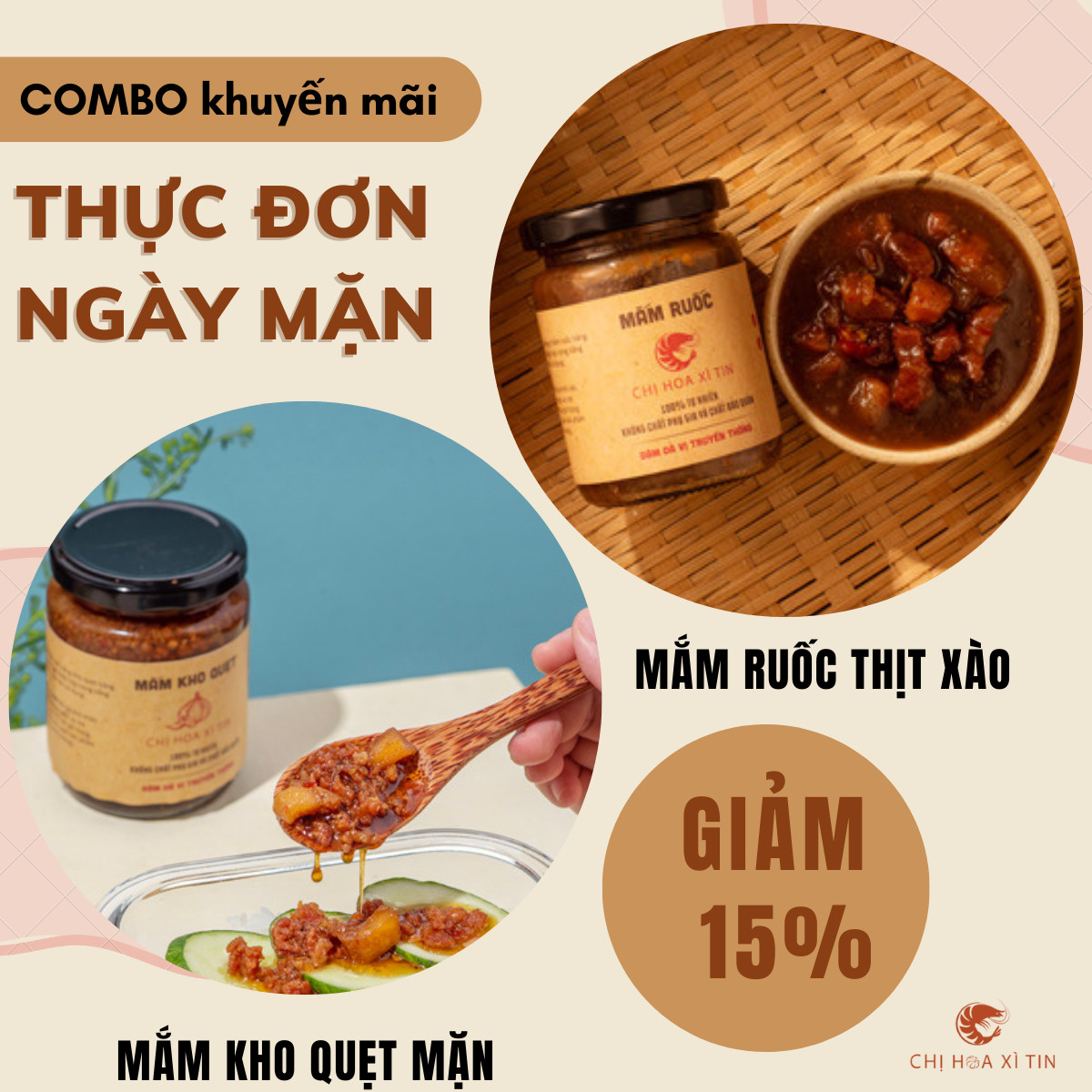 Combo Khuyến mãi giảm 15% với thực đơn mắm kho quẹt chay và mắm ruốc