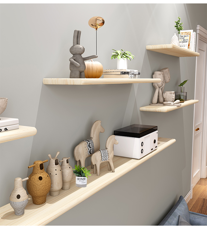 Kệ gỗ tự nhiên treo tường trang trí kích thước 100x20 cm x2cm