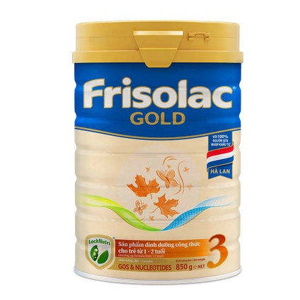 Sữa Frisolac Gold số 3 850g cho bé từ 1-2 tuổi - date T1 2024