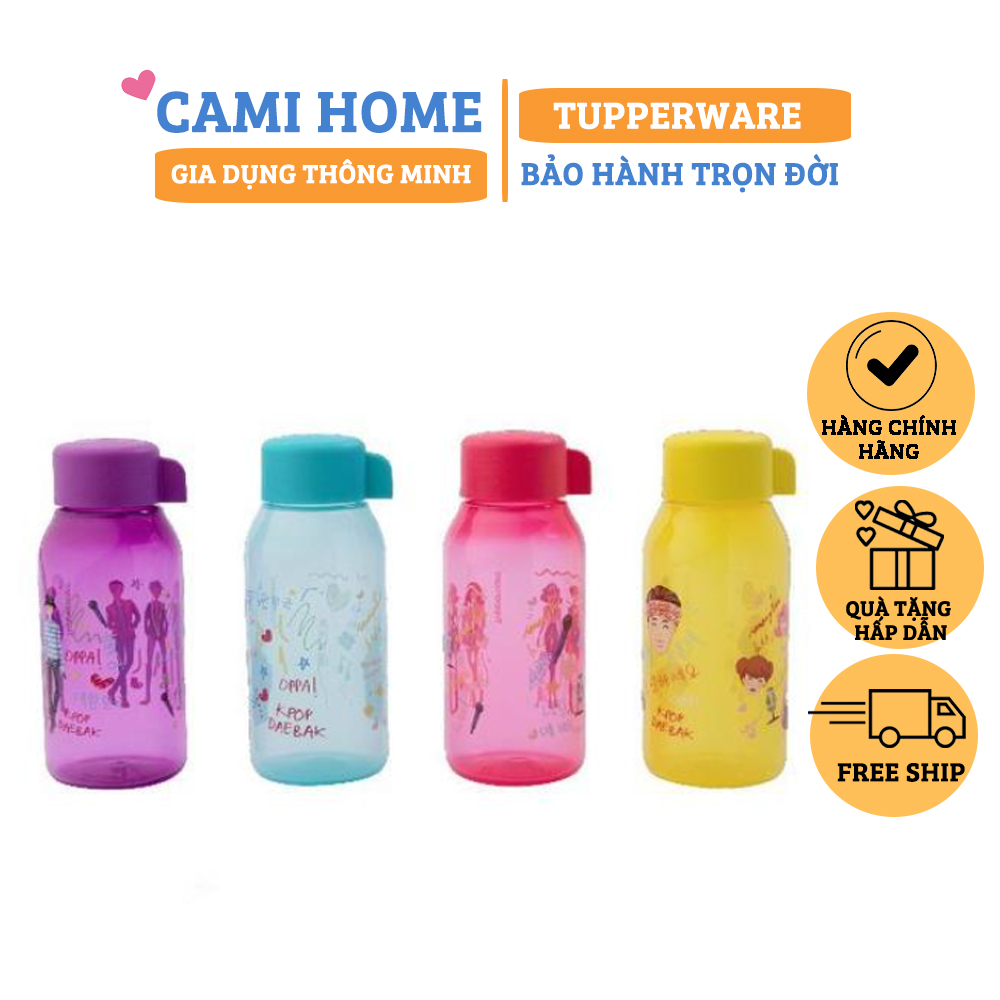 Bình nước eco bottle fancy 350ml tupperware, bình đựng nước nguyên sinh, an toàn sức khỏe