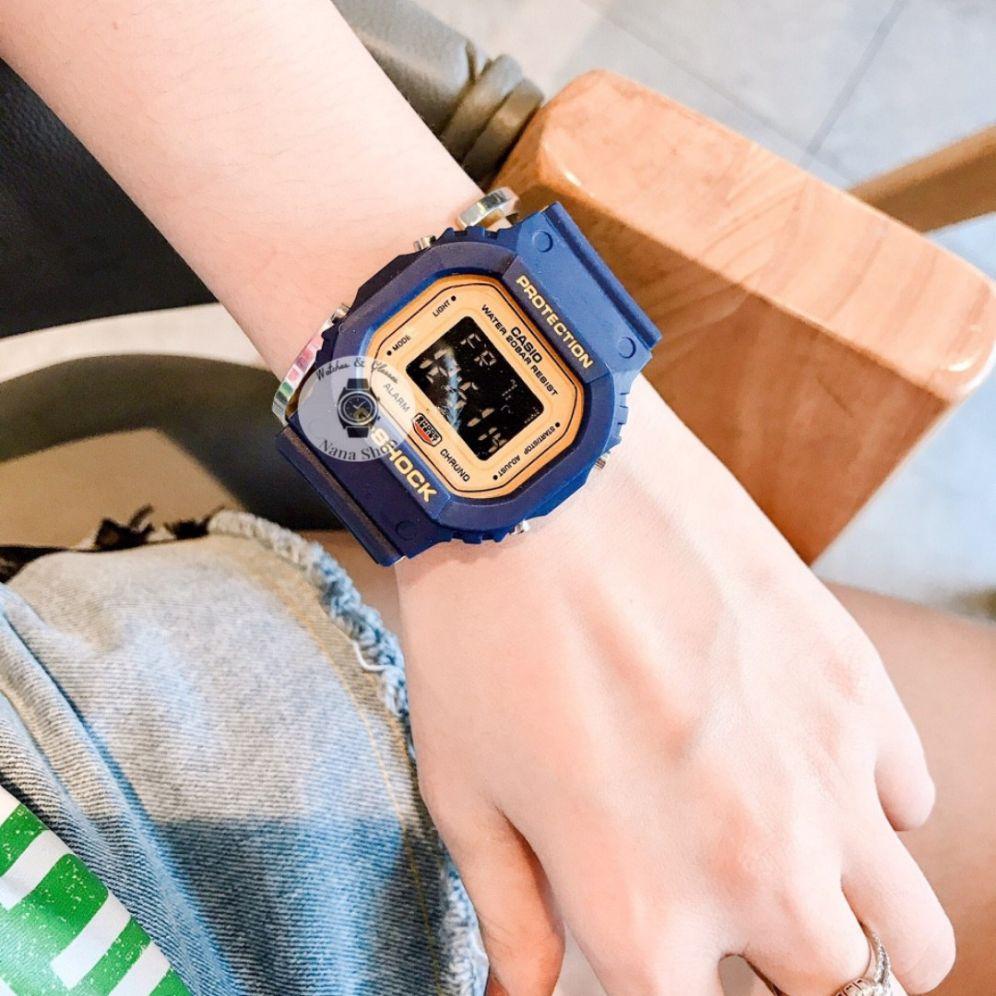Đồng hồ thể thao G-shock dw5600 màu xanh vàng cực hot