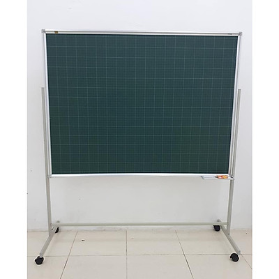 Bảng từ xanh viết phấn kẻ ô ly tiểu học có chân di động kích thước 80 x 120cm