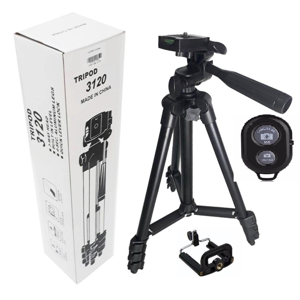 Bộ Giá đỡ chụp hình cho điện thoại, máy ảnh Tripod 3120 tặng đầu gài điện thoại 1m live tream