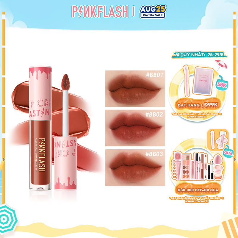 PINKFLASH OhMyKiss Son môi lỏng màu lì dưỡng ẩm lâu dài