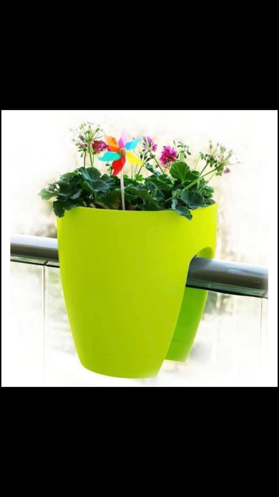Giá sỉ ] 5 chậu nhựa kẹp ban công lan can tron to loai 1 trồng hoa kt mieng 29cm - độ sâu rãnh 20,4 cm . cao 30 cm