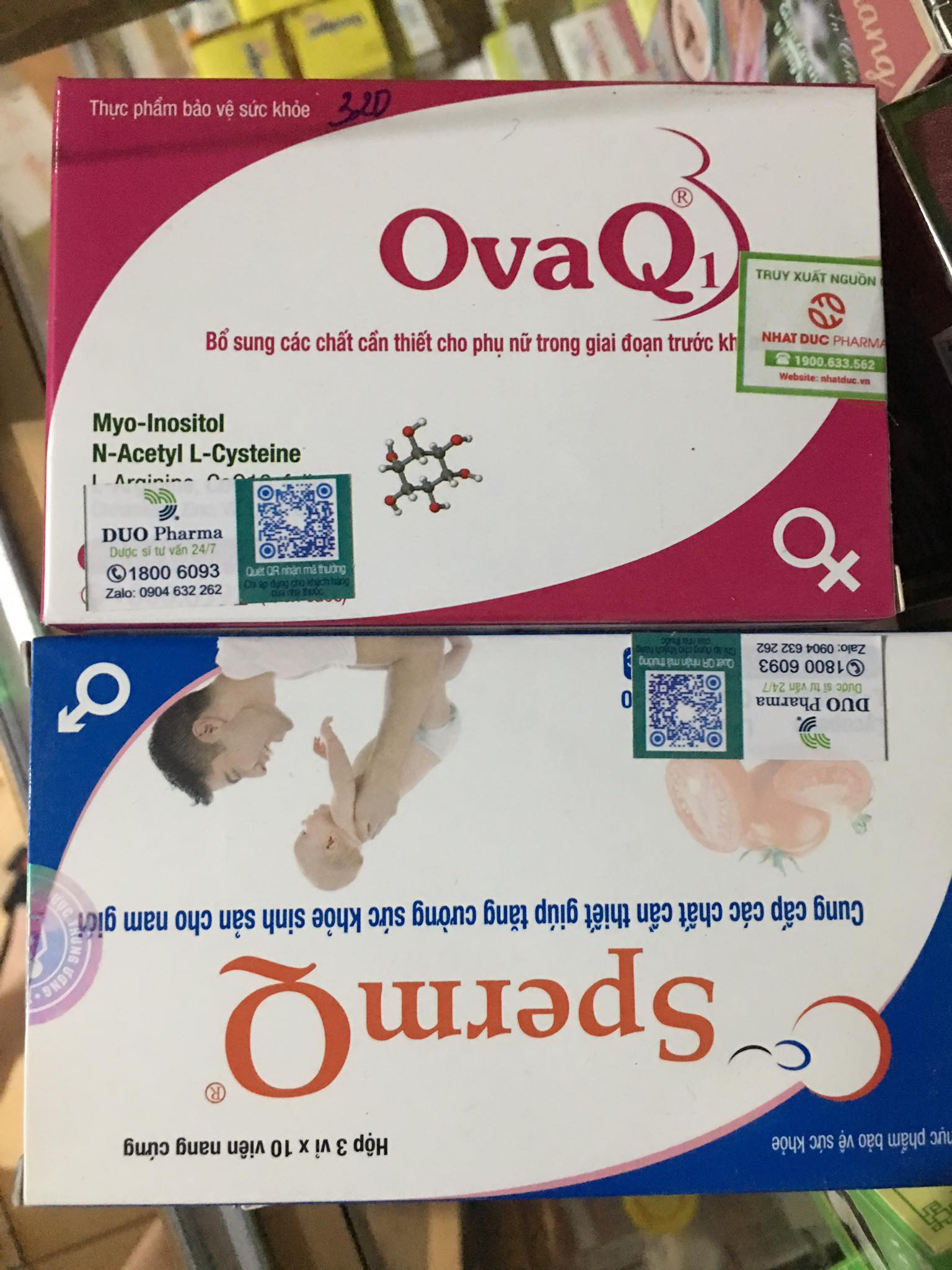 Combo OvaQ1- SpermQ giúp khỏe trứng- mạnh tinh trùng, hỗ trợ mang thai tự nhiên