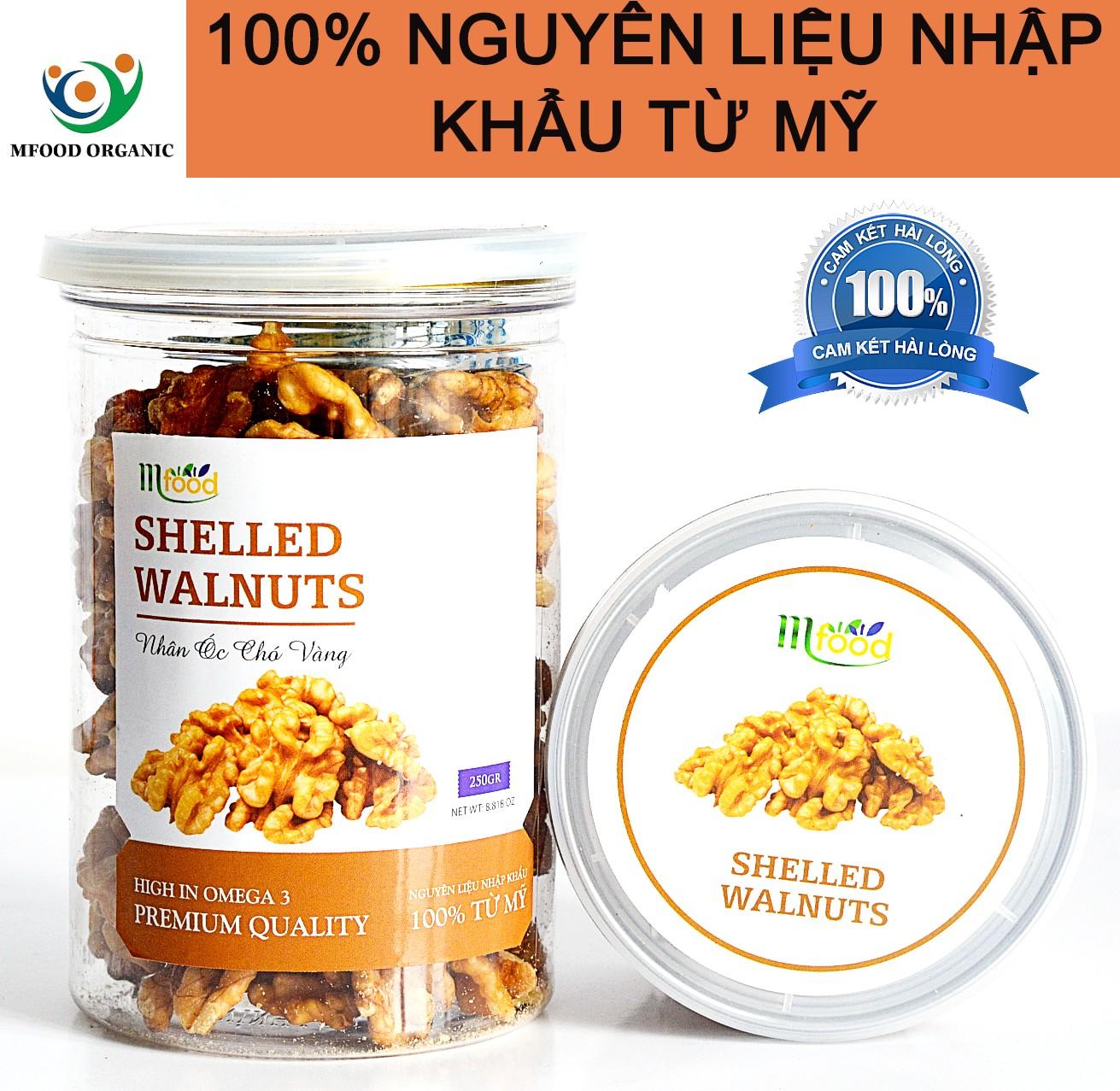 Nhân quả óc chó vàng mỹ hũ 250gram - thương hiệu mfood