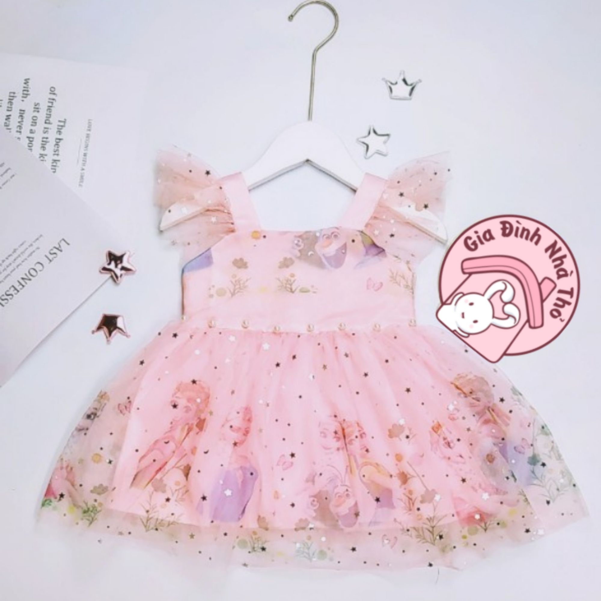 8 - 19kg Váy đầm ren sinh nhật công chúa Elsa cho bé gái