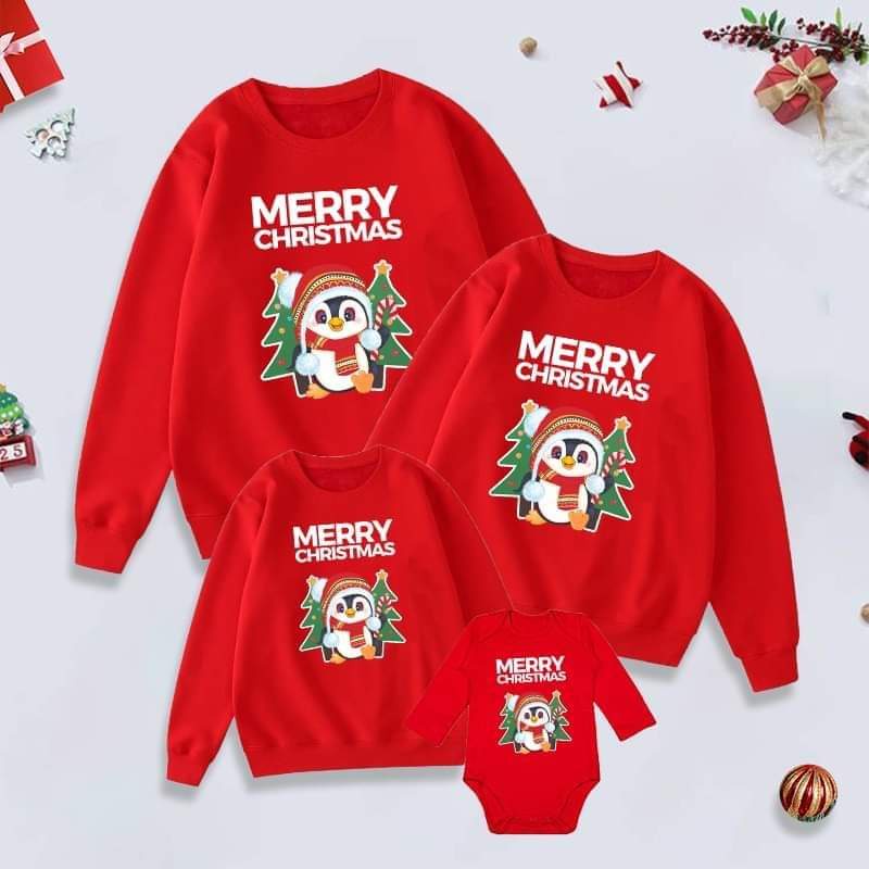SĨ áo sweater NOEN giáng sinh merry christmas màu đỏ áo nhóm 3/4/5 người chất đẹp