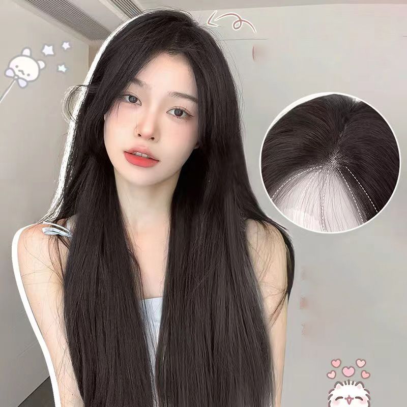 Tóc dài thẳng kiểu đầu giả nữ nổi tiếng trên mạng, tóc dài thẳng kiểu giả tự nhiên