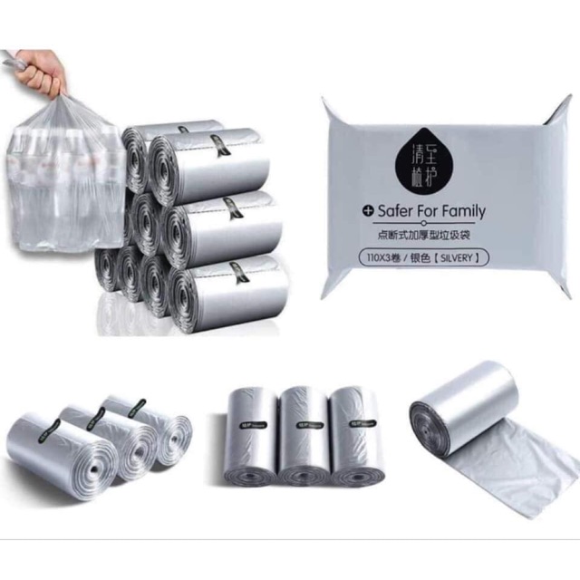 Túi rác tự hủy, Túi rác tự phân hủy (110 túi/cuộn) - Túi rác tự hủy -Túi rác sinh học