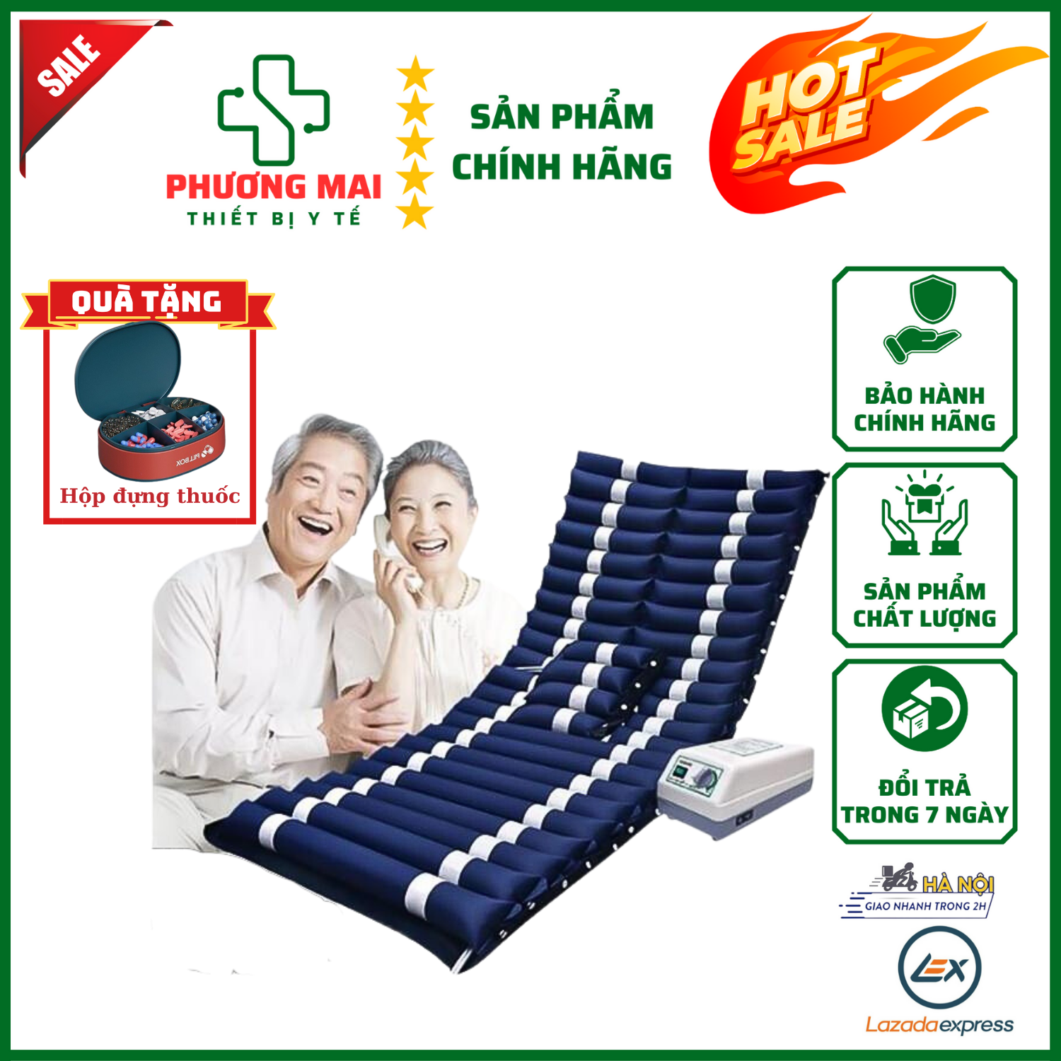 Nệm hơi chống loét AM86 đệm hơi chống loét tích cực chống hăm lở loét chống hoại tử cho người bệnh