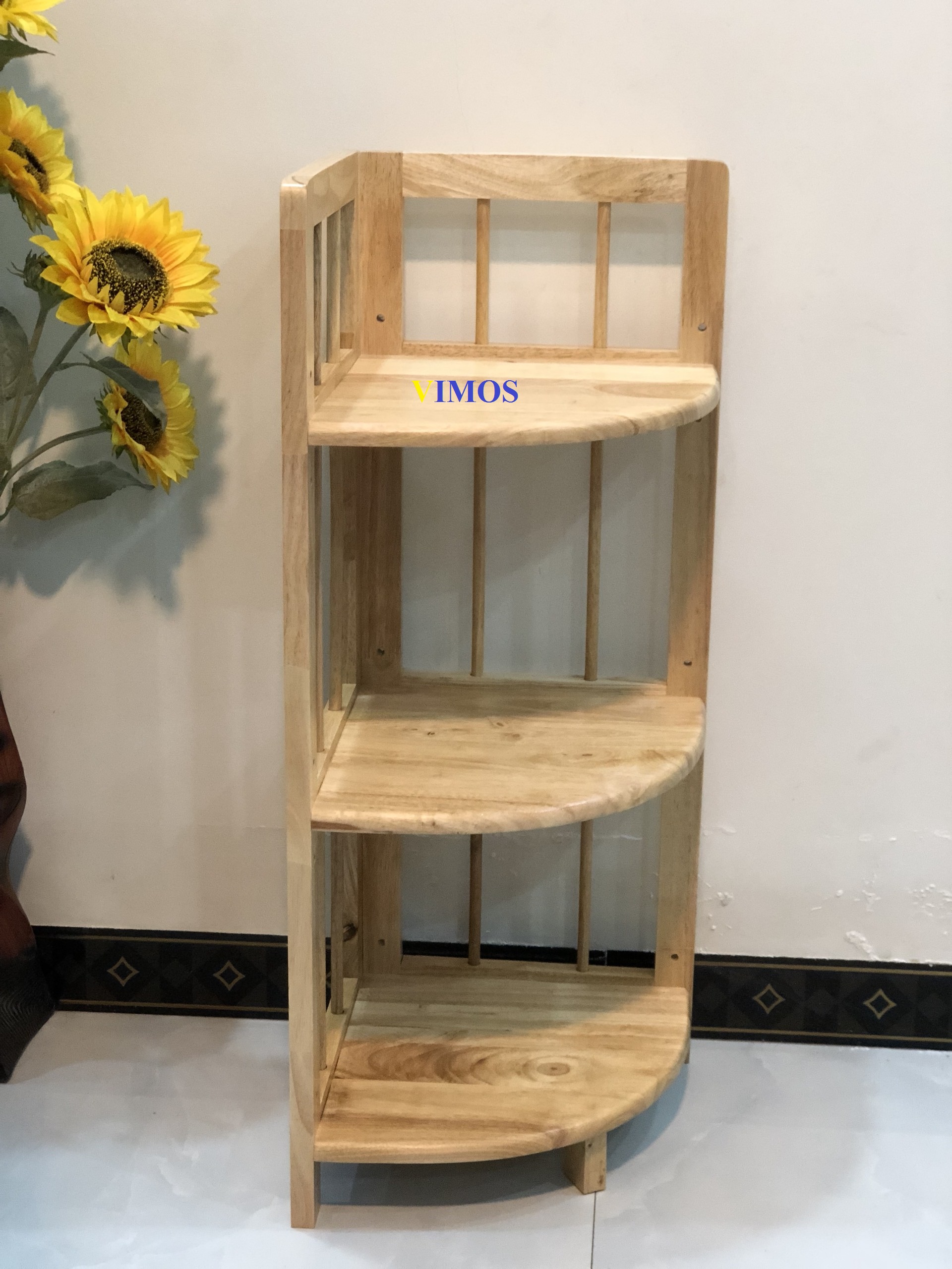 Kệ góc kê tường 3 tầng gỗ tự nhiên