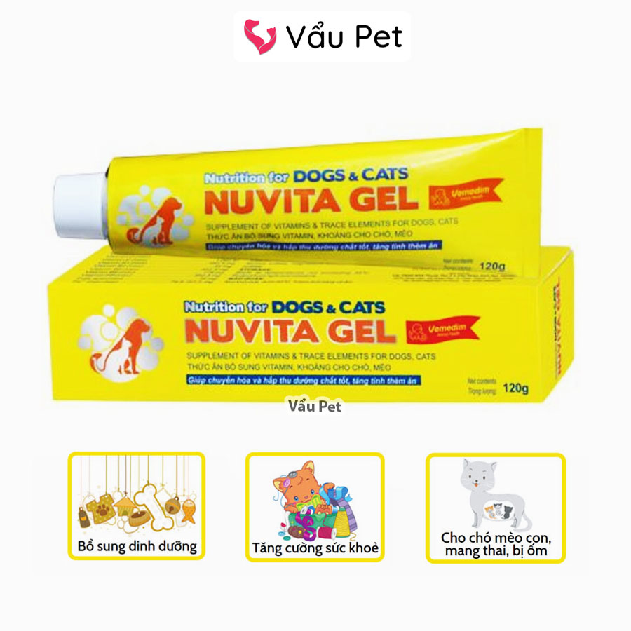 Gel dinh dưỡng cho chó mèo Nuvita Gel - Gel dinh dưỡng cho mèo con, chó con, chó mèo mẹ, chó mèo còi cọc