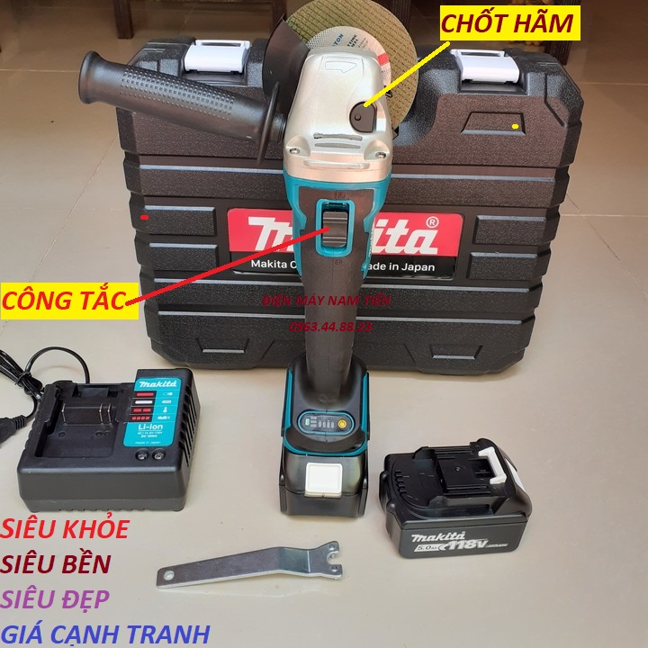 [ KHÔNG CHỔI THAN ] Máy Mài Pin Makita 72V, Máy Mài Góc Cầm Tay, Máy Cắt Dùng Pin 10 Cell, Chuyên Dụng Trong Thi Công Xây Dựng ,Chế Tạo Máy, Sản Xuất Công Nghiệp