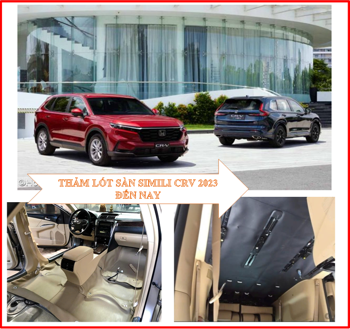 Thảm lót sàn Simili cho xe Honda CRV 2023 đến nay, Loại dày cao cấp, Phủ kính sàn xe, Chống bám bẩn.