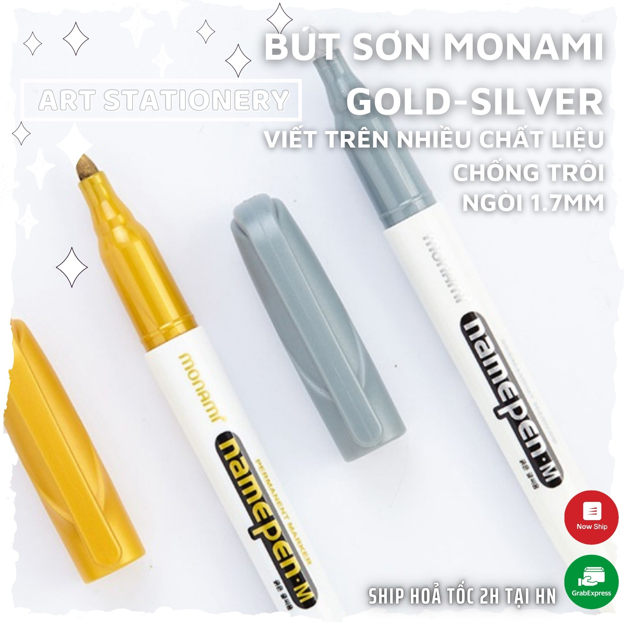 Bút sơn Monami Name Pen- Viết trên đa chất liệu - Không trôi màu