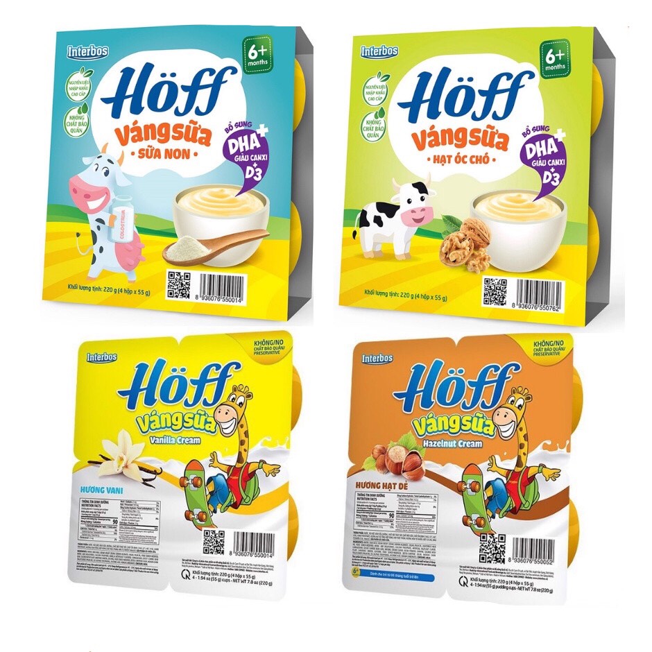 Váng Sữa HOF Cho Bé Từ 6 Tháng Tuổi ( Vỉ 4 Hộp x 55g )
