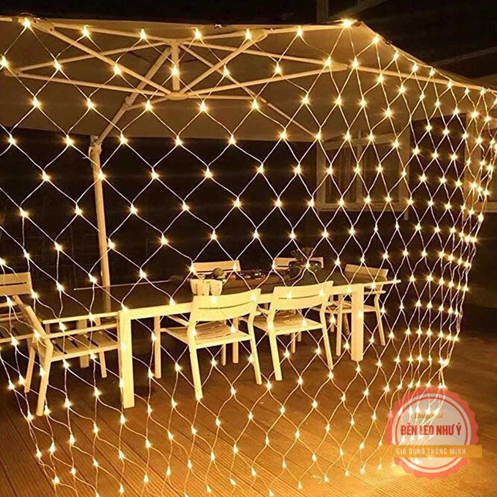 Dây đèn led trang trí dạng lưới - đèn led trang trí 8 chế độ chóp, dây đèn thả trang trí, đèn led thả rủ, đèn trang trí sân vườn, nhà hàng, decor phòng ngủ - gia dụng thông minh như ý