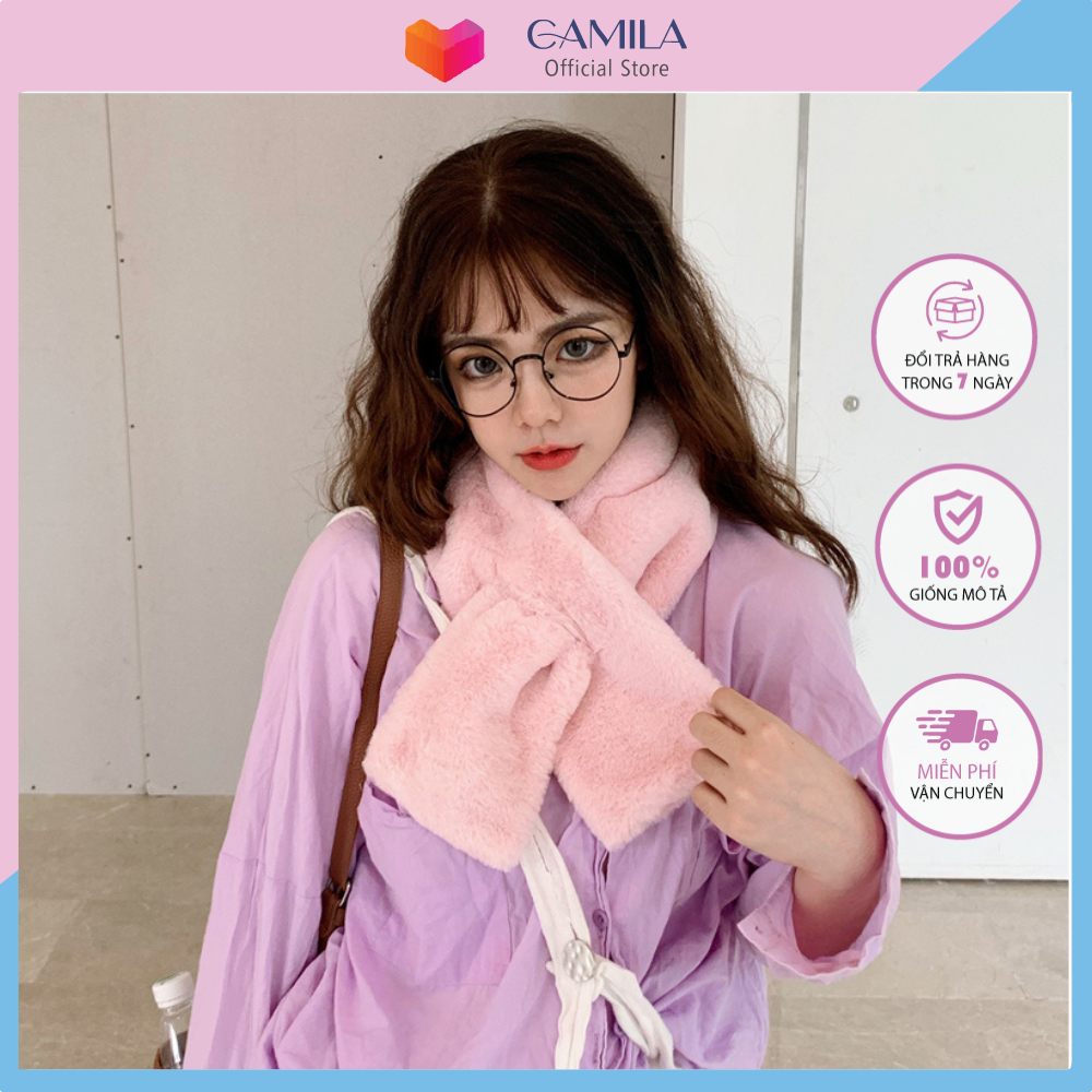 Khăn Quàng Cổ Lông Thỏ Mùa Đông Nhiều Màu Hot Trend 2021 KQC02