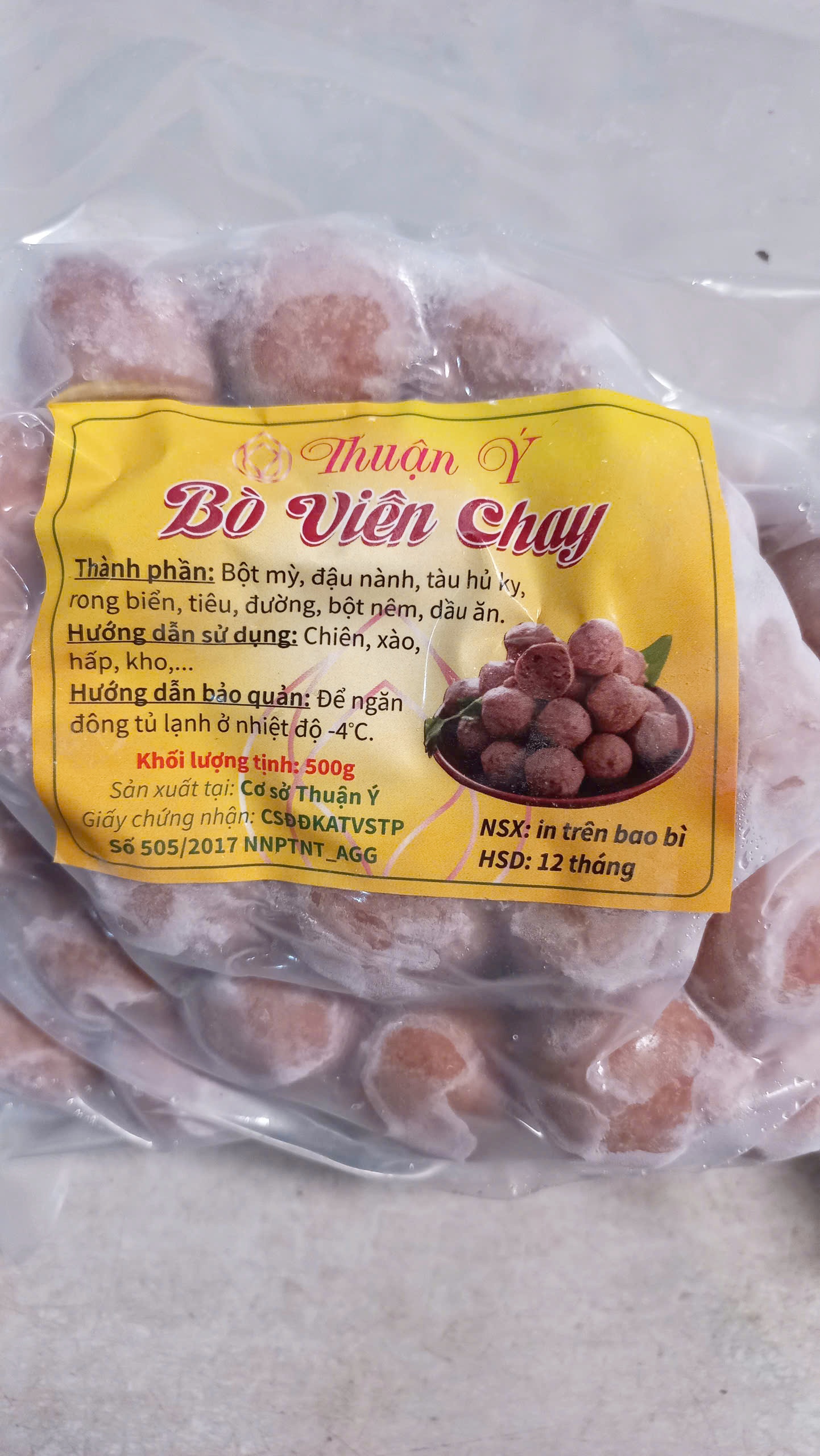 Bò viên chay Thuận Ý 500g - 1Kg (HÀNG LẠNH) - Thực phẩm chay Thiện Tâm