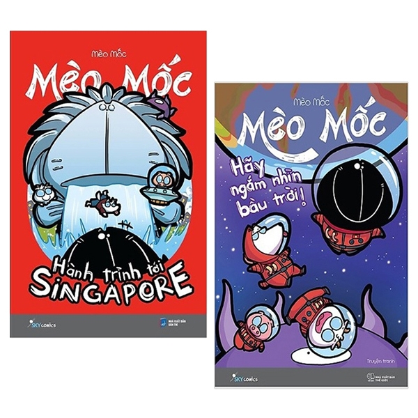 Fahasa - combo sách hay mèo mốc - hành trình tới singapore + hãy ngắm nhìn bầu trời