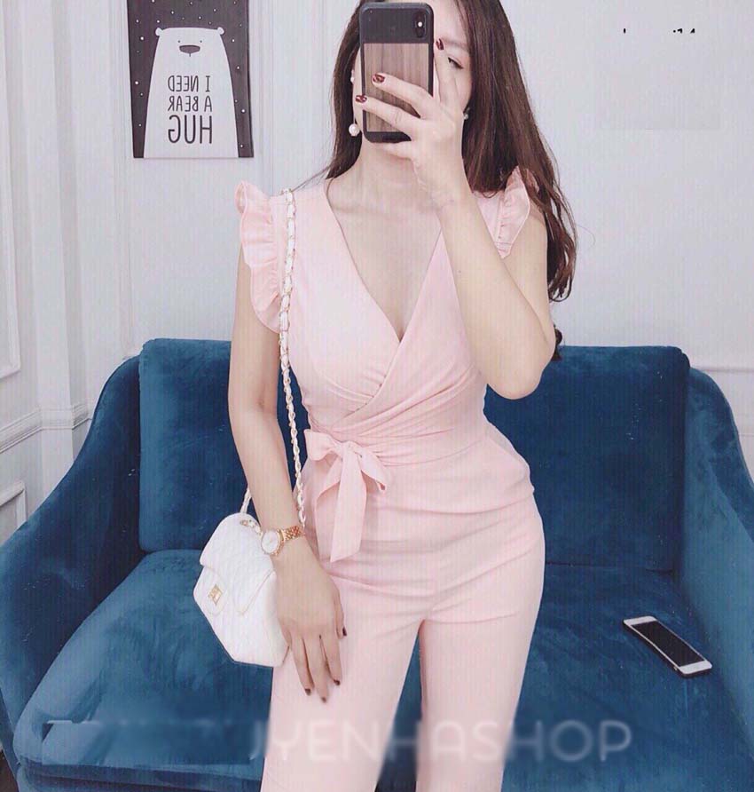 Jumpsuit thắt nơ eo thời trang tt j38