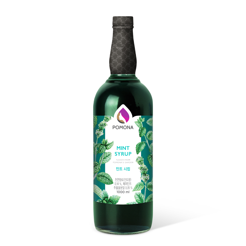 [Sỉ/Lẻ] 1000ml - Siro Bạc Hà - Fruit Syrup Mint - Pomona - Nguyên Liệu Pha Chế Cao Cấp NK Hàn Quốc