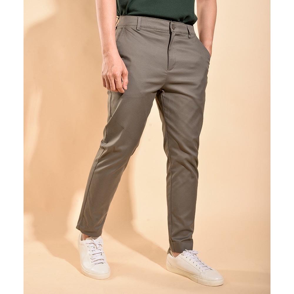 ROUTINE Quần kaki nam cotton co giãn 10F19PCA005 Castor gray