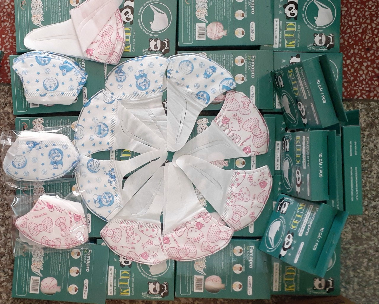 Khẩu trang y tế trẻ em 5d mask kisd quai vải 10 cái/1hộp