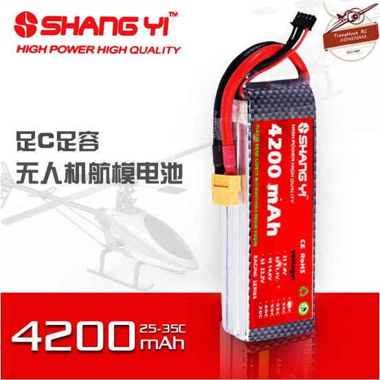 Pin Lipo ShangYi 2s 3s 4s 4200 mAh 35C - XT60 Chữ T