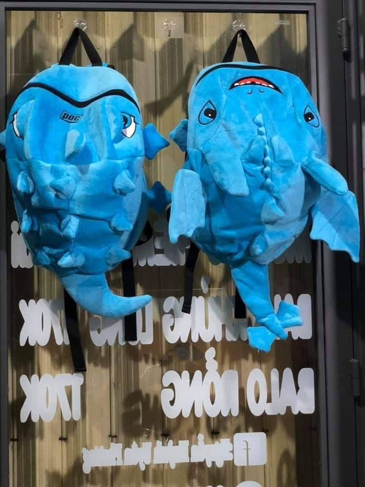 ( Xả kho) Balo Con rồng, Khủng long màu Xanh Dương Kute đáng yêu