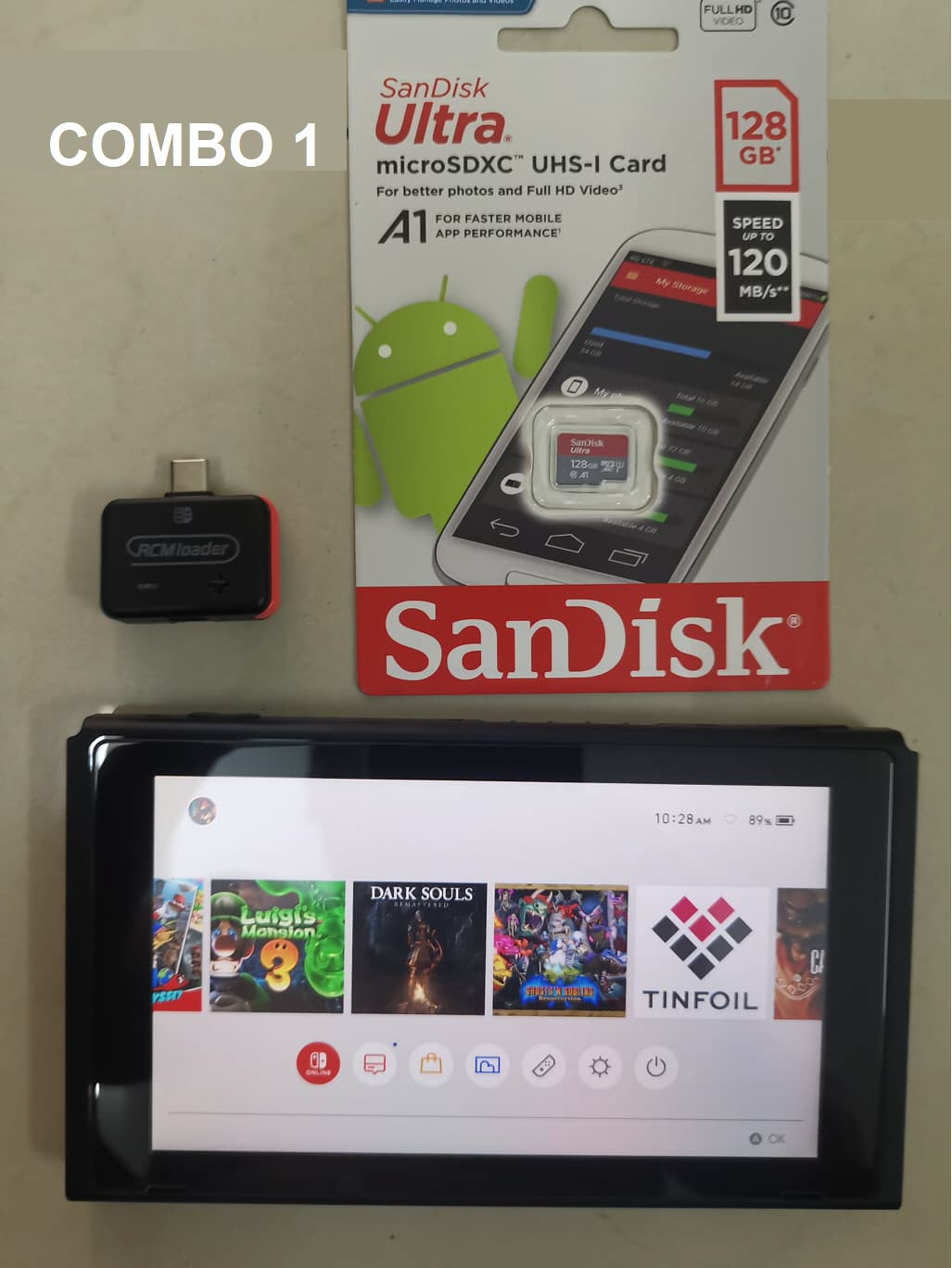 Máy chơi game nintendo switch v1 hack mod atm - thân máy đã hack + rcm kích hack + thẻ nhớ 128gb + bh 3 tháng + hỗ trợ phần mềm trọn đời