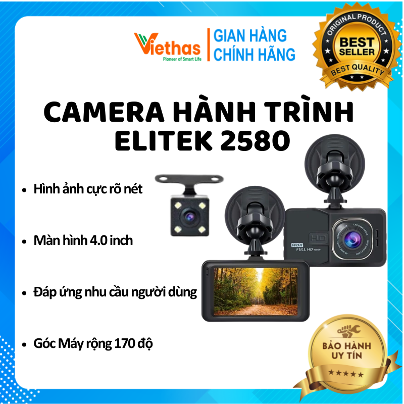 Camera hành trình kiêm camera lùi ghi hình 2580 tặng thẻ nhớ 32gb