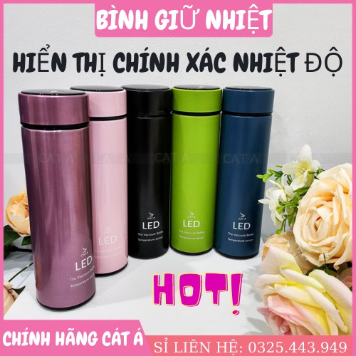 💥GIÁ SỈ 💥Bình giữ nhiệt INOX SUS 304 Cao Cấp hiển thị nhiệt độ chính xác, giữ nhiệt 24h CÁT Á - 500ML