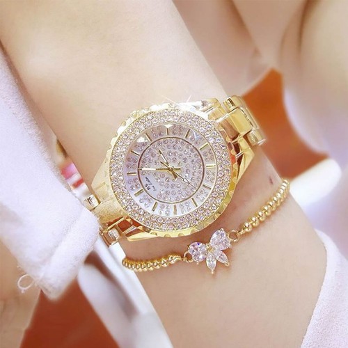 [Tặng vòng tay] Đồng hồ nữ Bee sister viền đá xoay cực xinh - shop bình minh