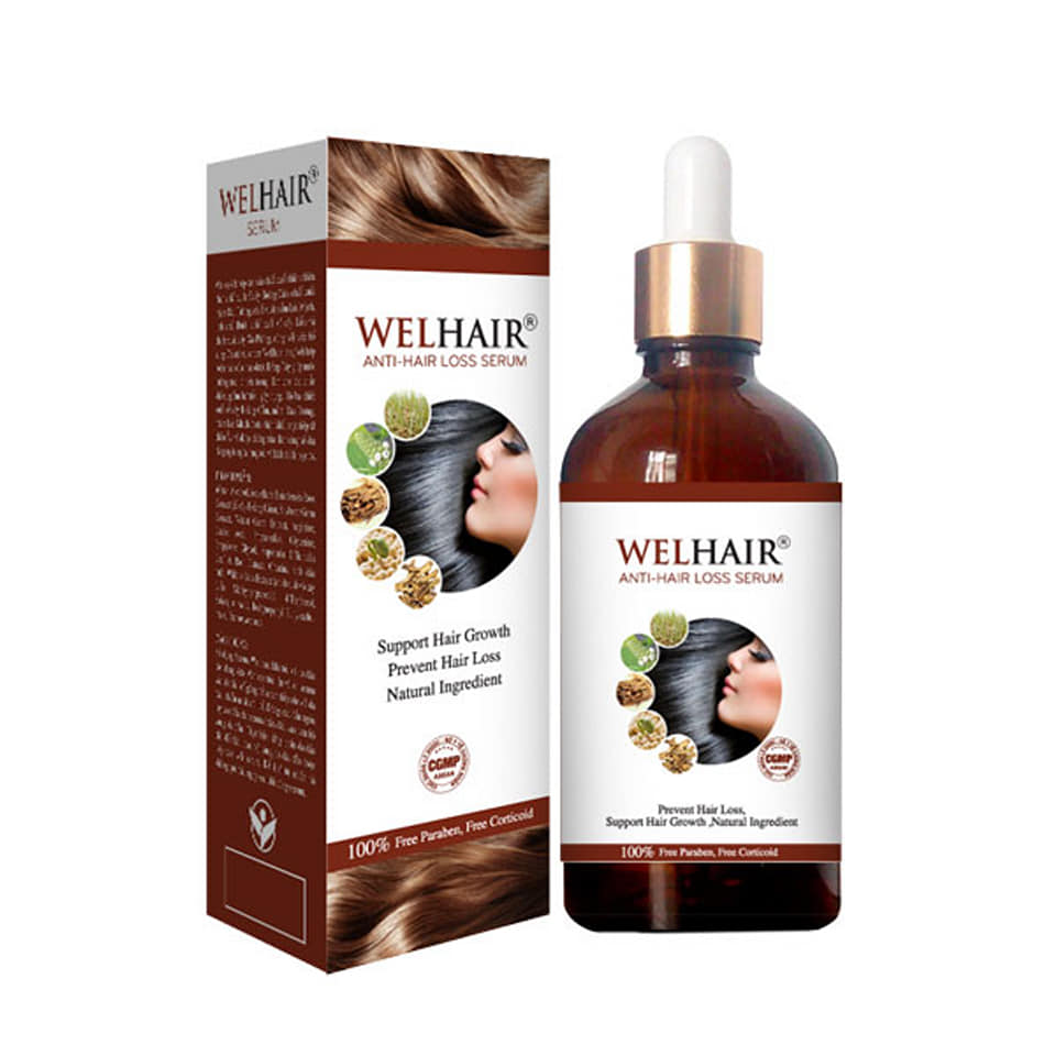 Set kích thích mọc tóc dầu gội kích thích mọc tóc ngăn tóc gãy rụng welhair 150ml + serum kích thích mọc tóc ngăn rụng tóc welhair 100ml