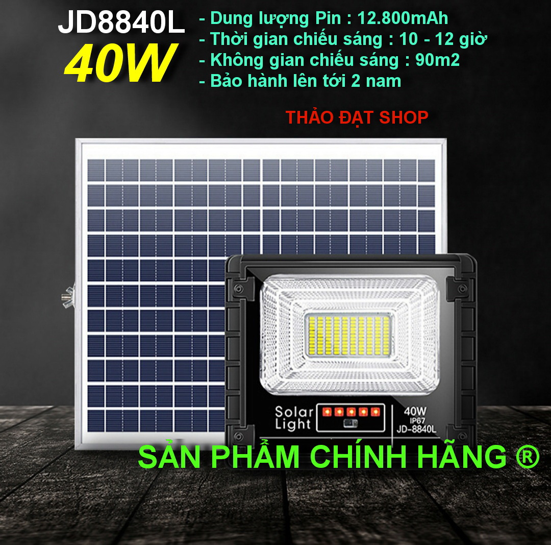 ĐÈN PHA NĂNG LƯỢNG MẶT TRỜI CHÍNH HÃNG JINDIAN JD-8840L (40W)