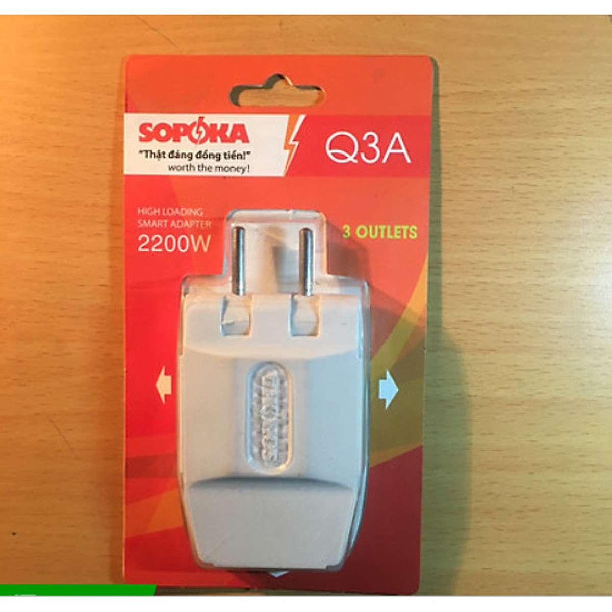 Ổ cắm điện chia 3 sopoka q3a