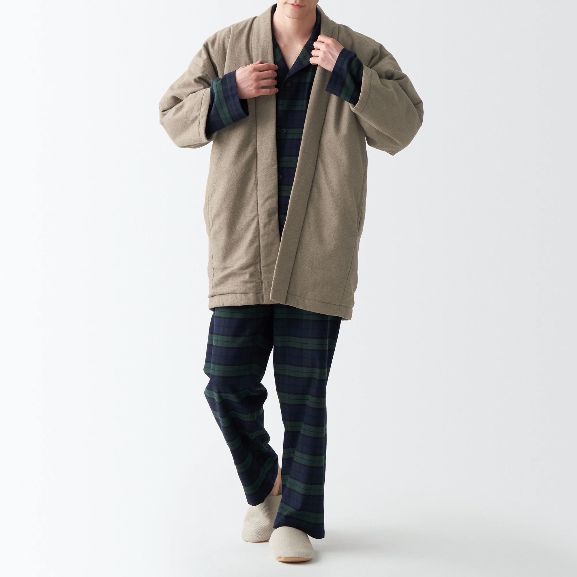 Áo khoác hanten vải flannel