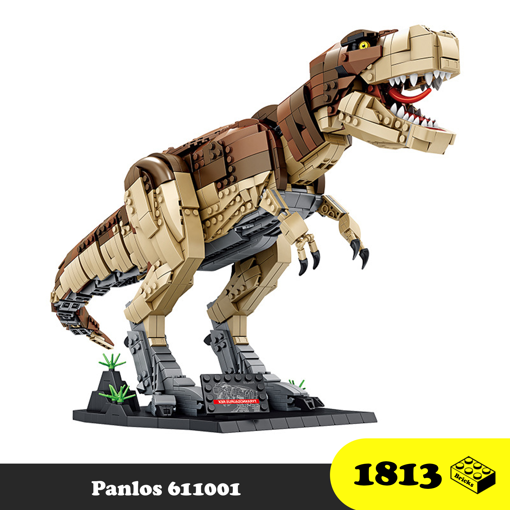 Đồ chơi Lego lắp ráp Khủng long bạo chúa T-rex - Panlos 611001 T-Rex Dinosaur - 1813 Mảnh ghép
