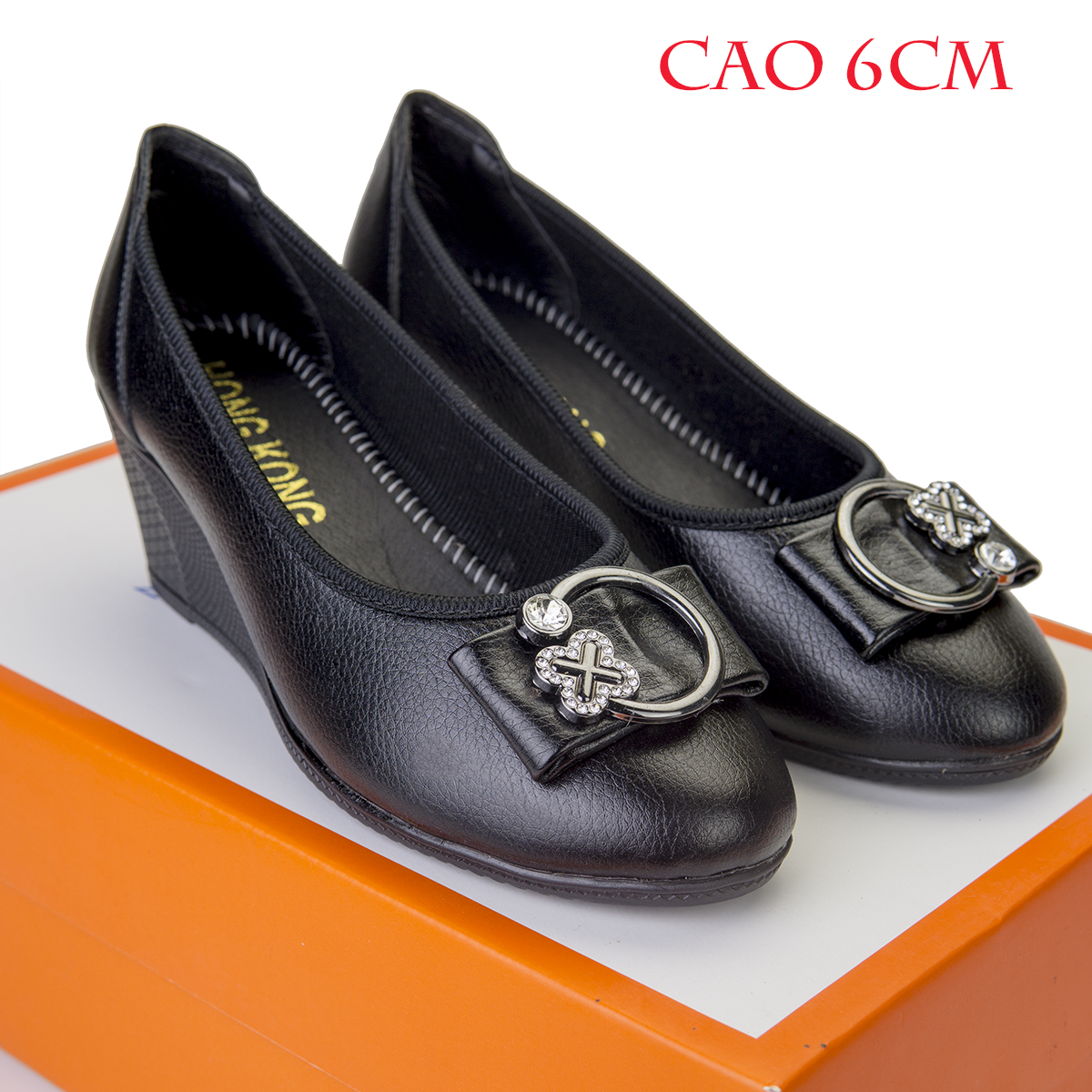 Giày nữ da thật đế cao su siêu mềm êm chân [ Nơ đá]