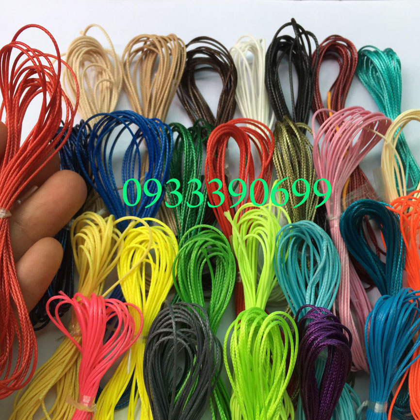 🍀🌺 1 đoạn 3m dây sáp waxed cord 0.5mm cói Hàn Quốc đan vòng macrame