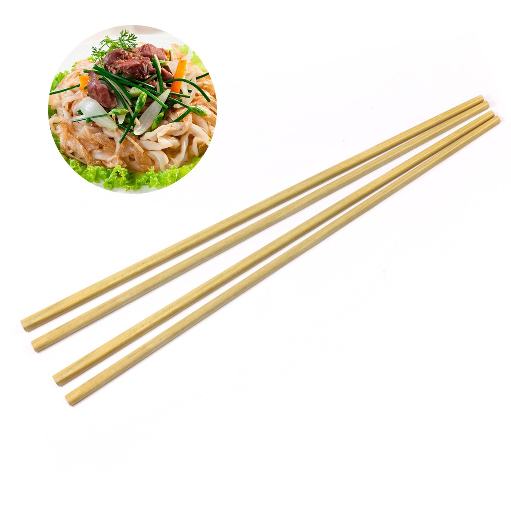(Bộ 2 đôi) Đũa nấu ăn bằng gỗ chống bắn mỡ, chống nóng dài 38cm hàng Việt Nam- 4 chiếc đũa
